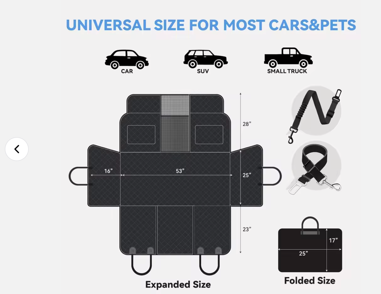 Waterproof High Barrier Dog Car Seat Cover